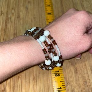 Beaded spiral wire bracelet